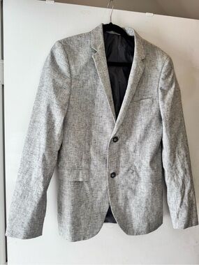 Topman size 38R Men's Light Gray Textured Blazer. Versatile.